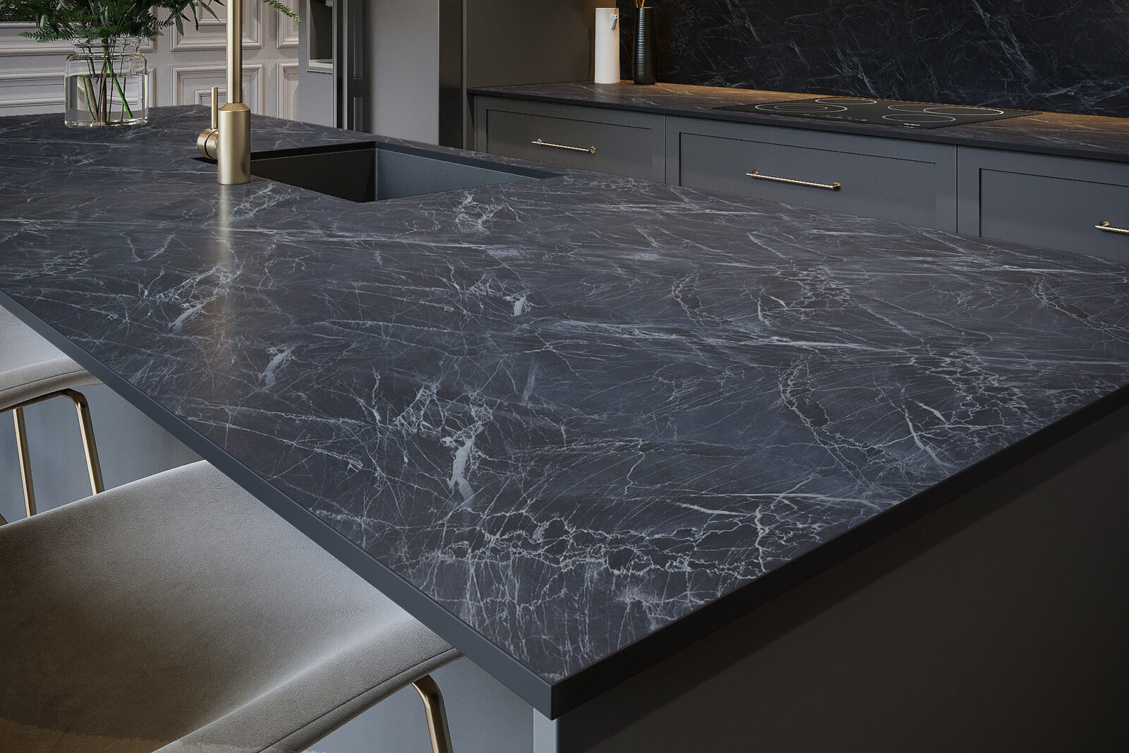 Storm Vein Marble Worktop - Image 7