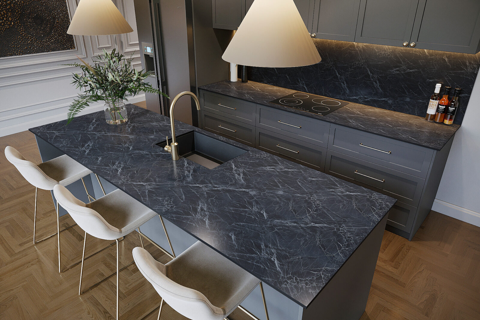 Storm Vein Marble Worktop - Image 3